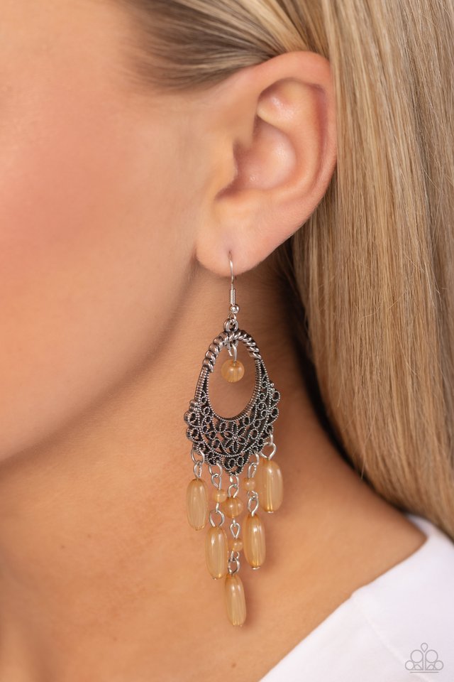 Botanical Escape - Brown - Paparazzi Earring Image