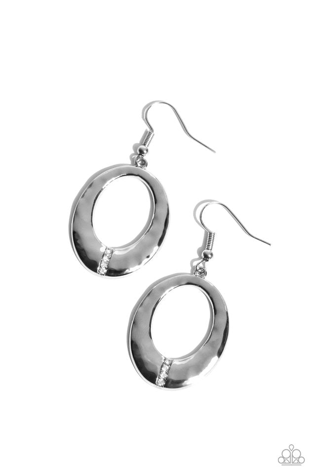 Center Stage Classic - White - Paparazzi Earring Image