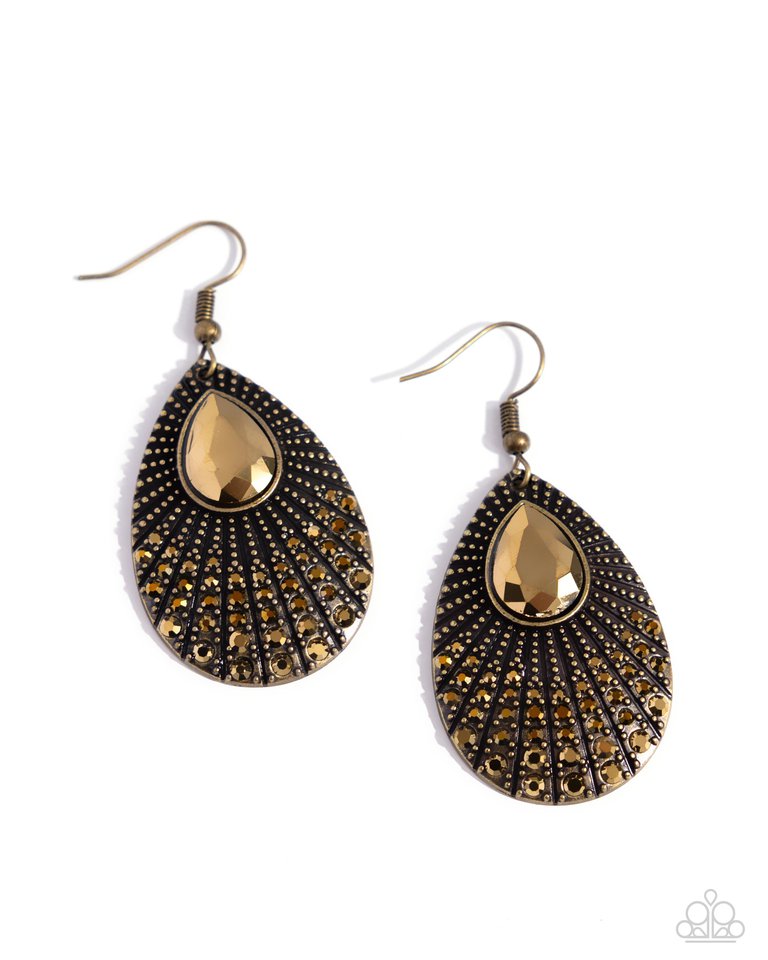 Urban Relic - Brass - Paparazzi Earring Image