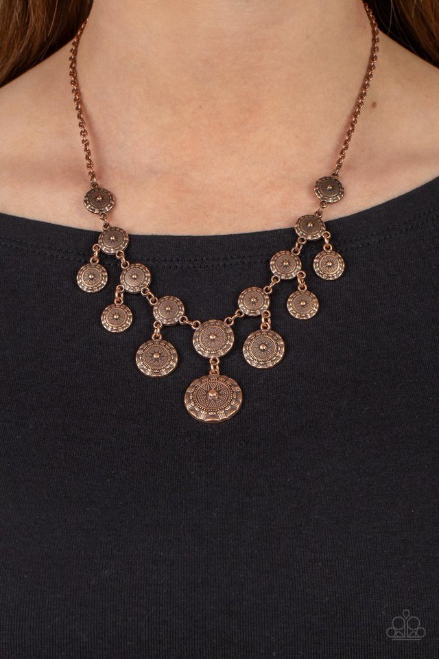 Sahara Stars - Copper - Paparazzi Necklace Image