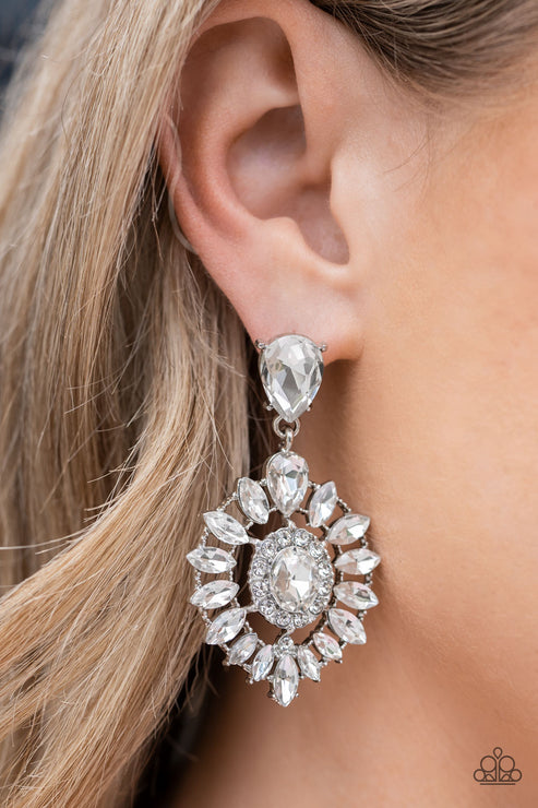 Paparazzi Earring ~ Good LUXE Charm - White