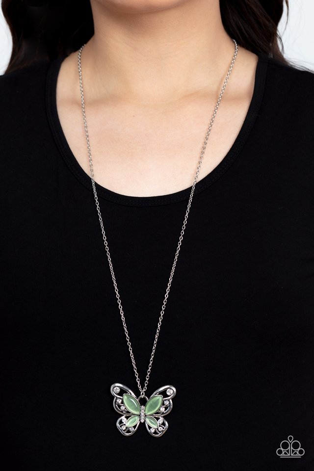 Wings Of Whimsy - Green - Paparazzi Necklace Image