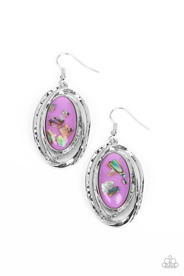 Ocean Floor Oracle - Purple - Paparazzi Earring Image