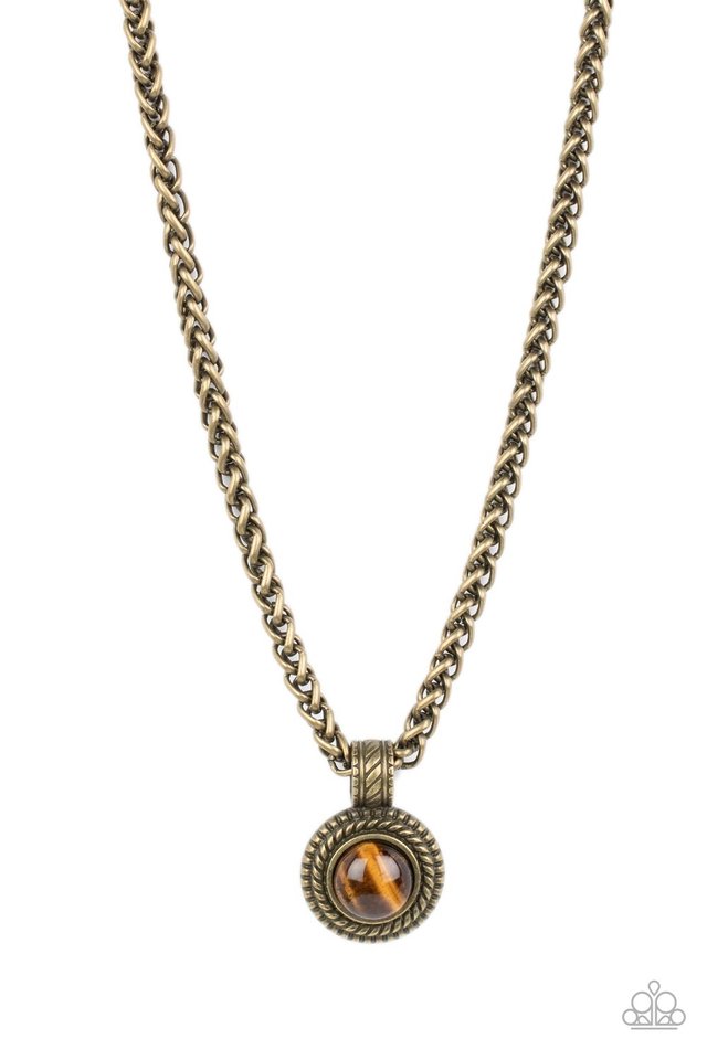 Pendant Dreams - Brass - Paparazzi Necklace Image
