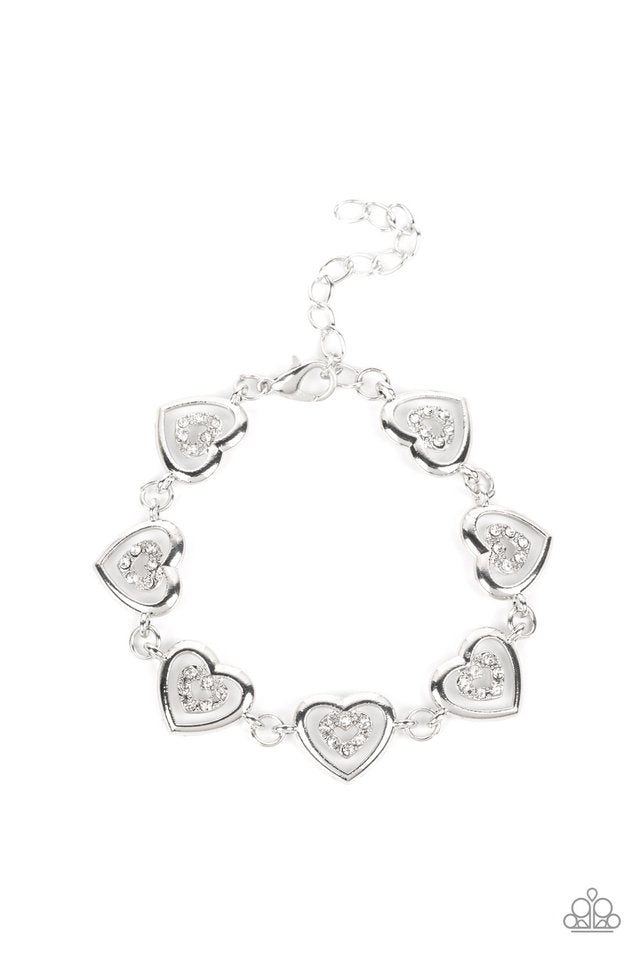 Catching Feelings - White - Paparazzi Bracelet Image