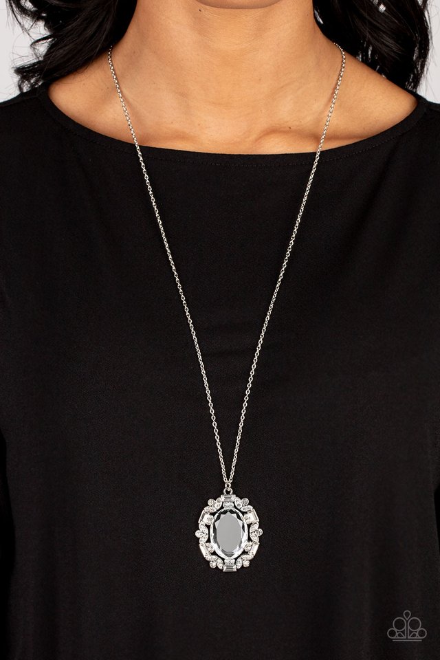 Noble Reflection - White - Paparazzi Necklace Image