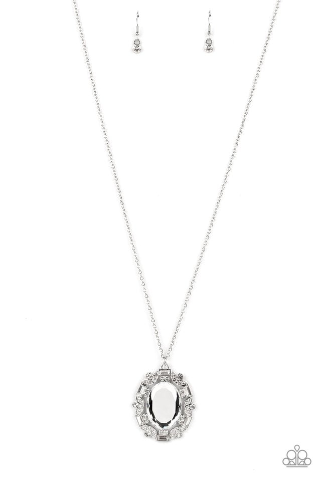 Noble Reflection - White - Paparazzi Necklace Image