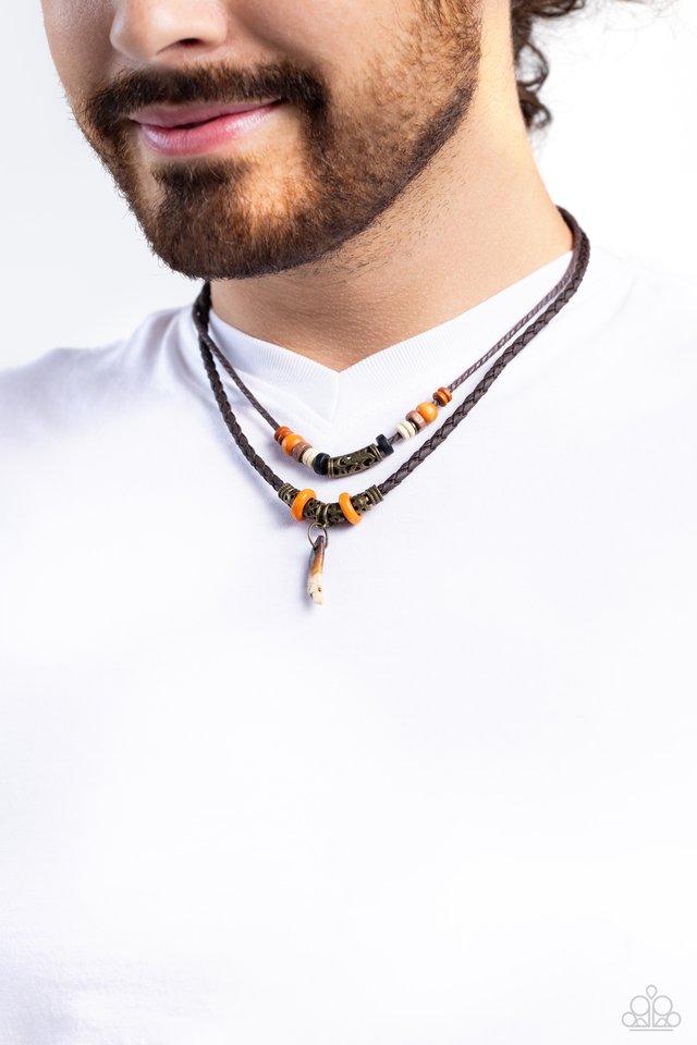 Robust Rhythm - Brass - Paparazzi Necklace Image