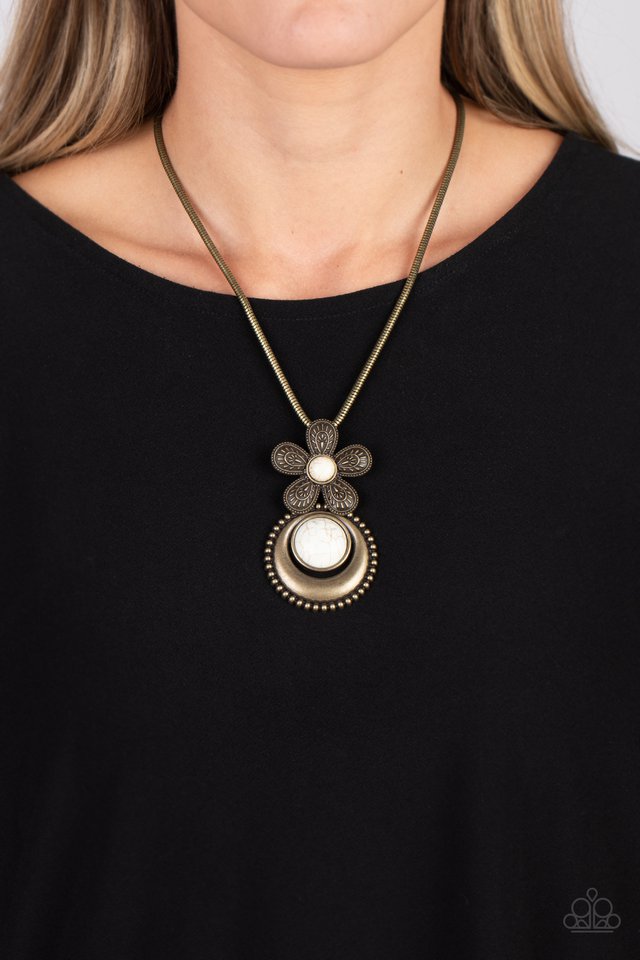 Bohemian Blossom - Brass - Paparazzi Necklace Image