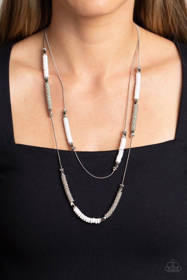 Caviar Chic - White - Paparazzi Necklace Image