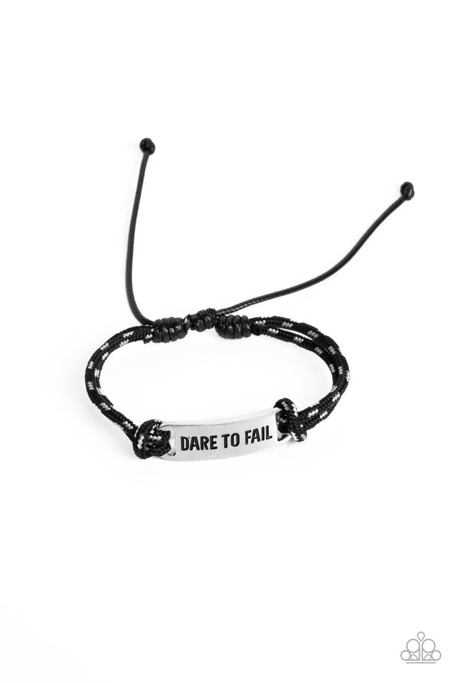 Dare to Fail - Black - Paparazzi Bracelet Image