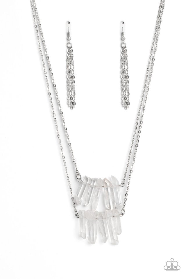 Crystal Catwalk - White - Paparazzi Necklace Image