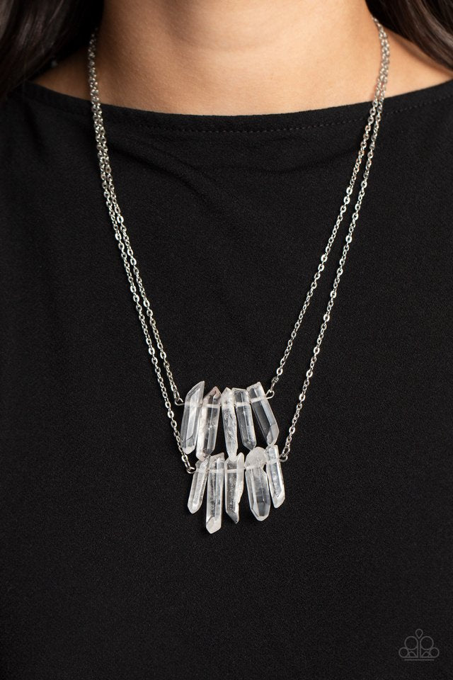 Crystal Catwalk - White - Paparazzi Necklace Image