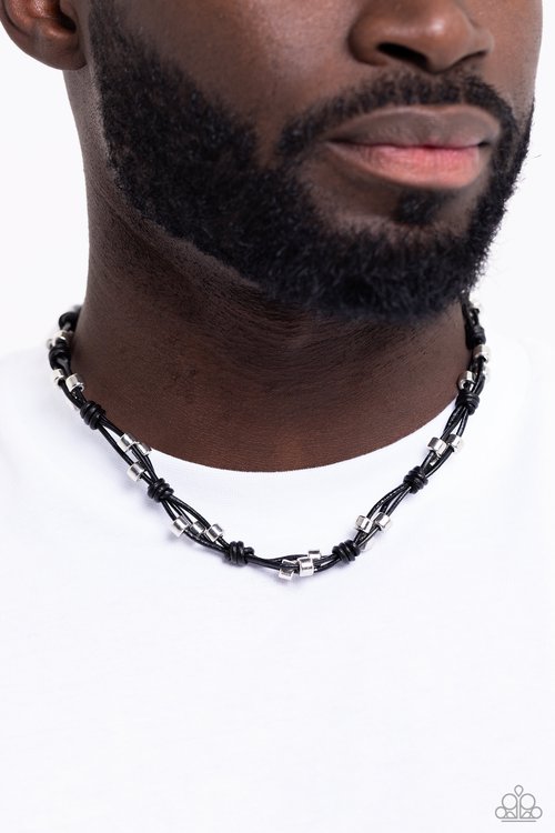 Braided Brawl - Black - Paparazzi Necklace Image