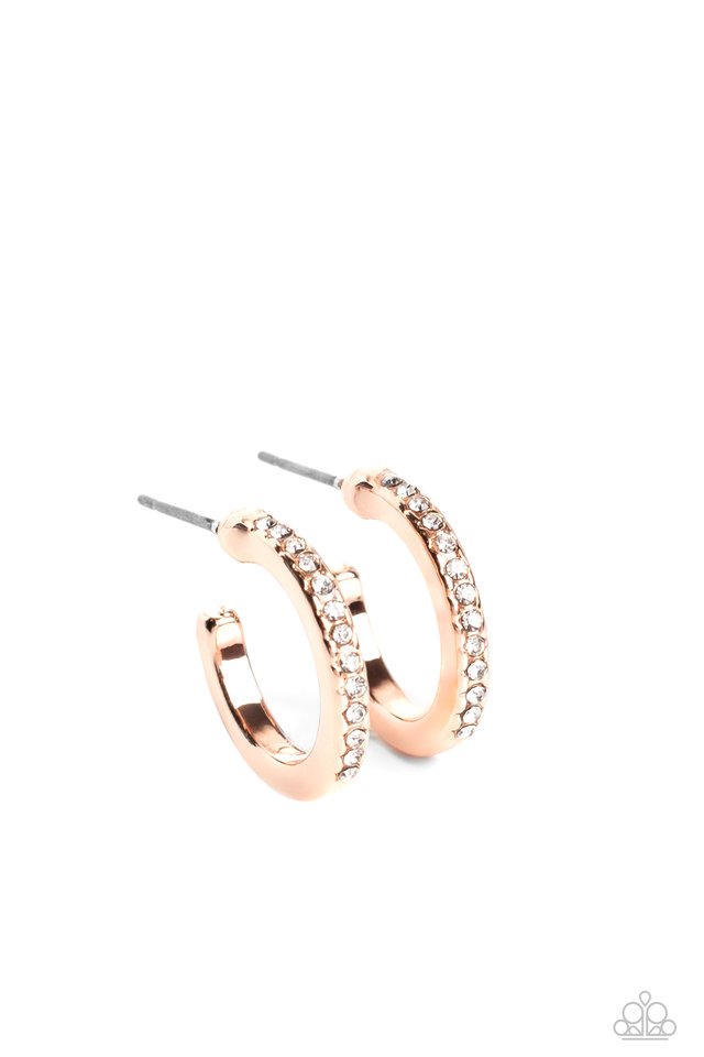 Audaciously Angelic - Rose Gold - Paparazzi Earring Image