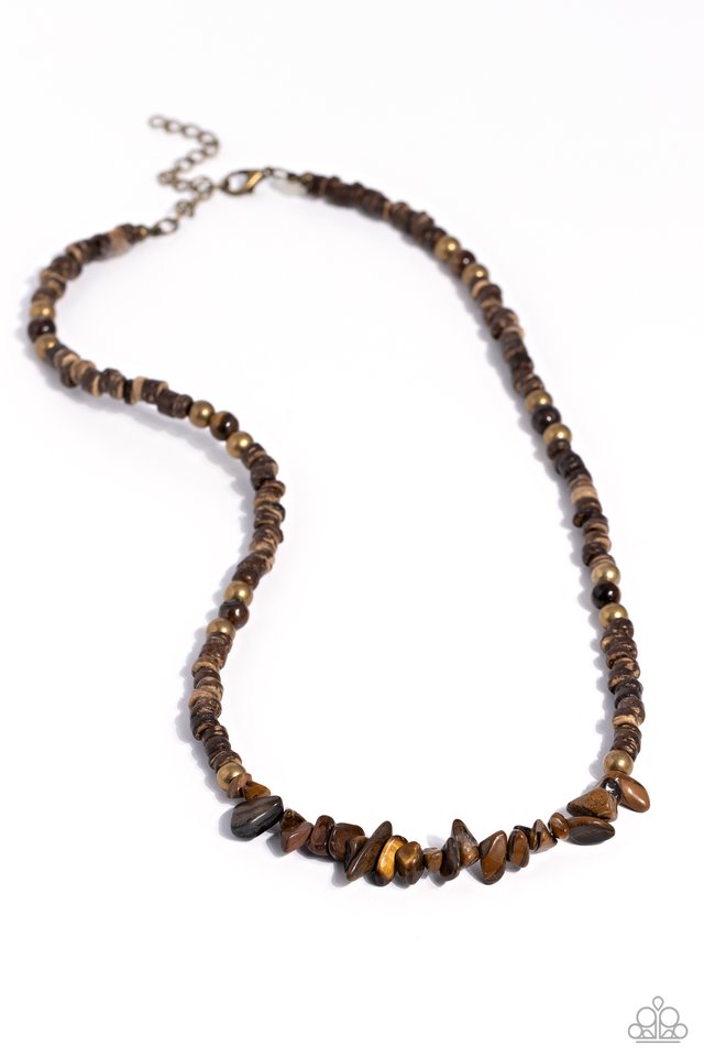Wild Woodcutter - Brass - Paparazzi Necklace Image