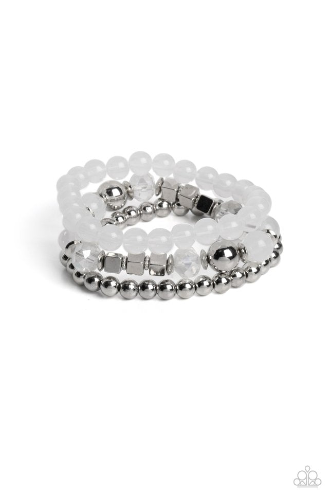 CUBE Your Enthusiasm - White - Paparazzi Bracelet Image