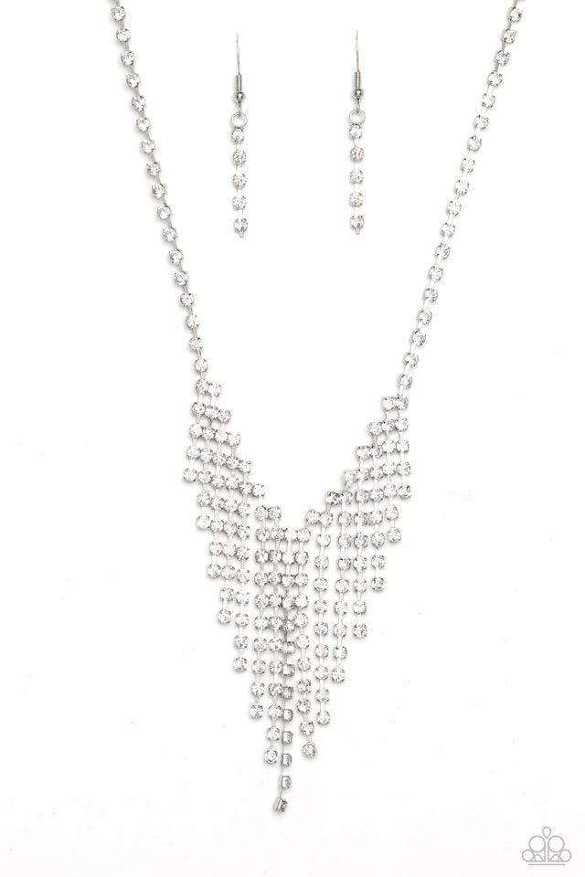 SHIMMER of Stars - White - Paparazzi Necklace Image