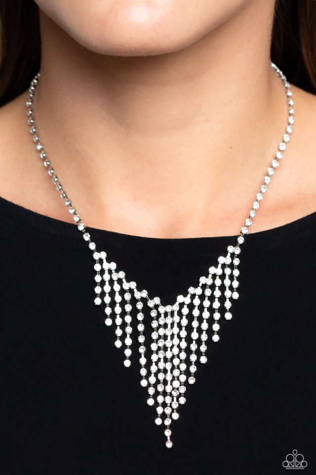SHIMMER of Stars - White - Paparazzi Necklace Image