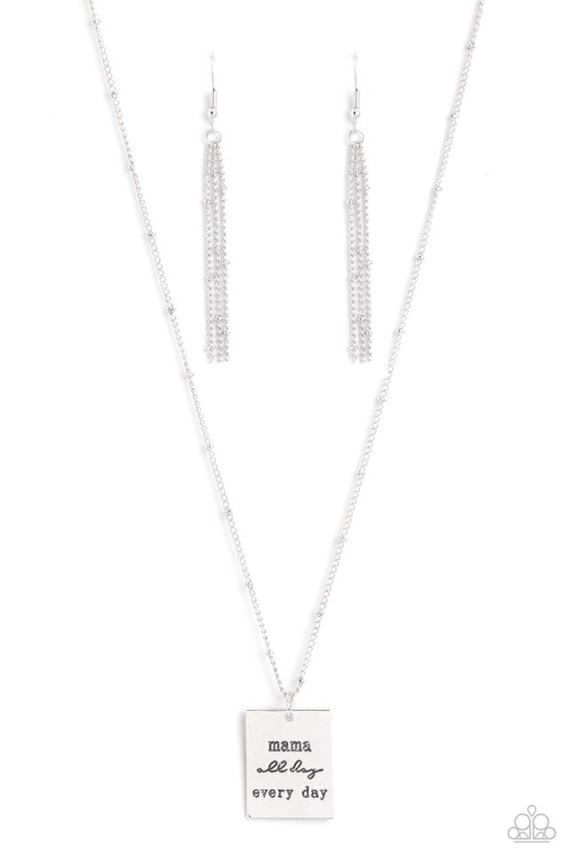 Mama MVP - Silver - Paparazzi Necklace Image