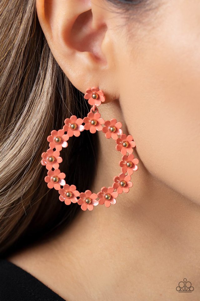 Daisy Meadows - Orange - Paparazzi Earring Image