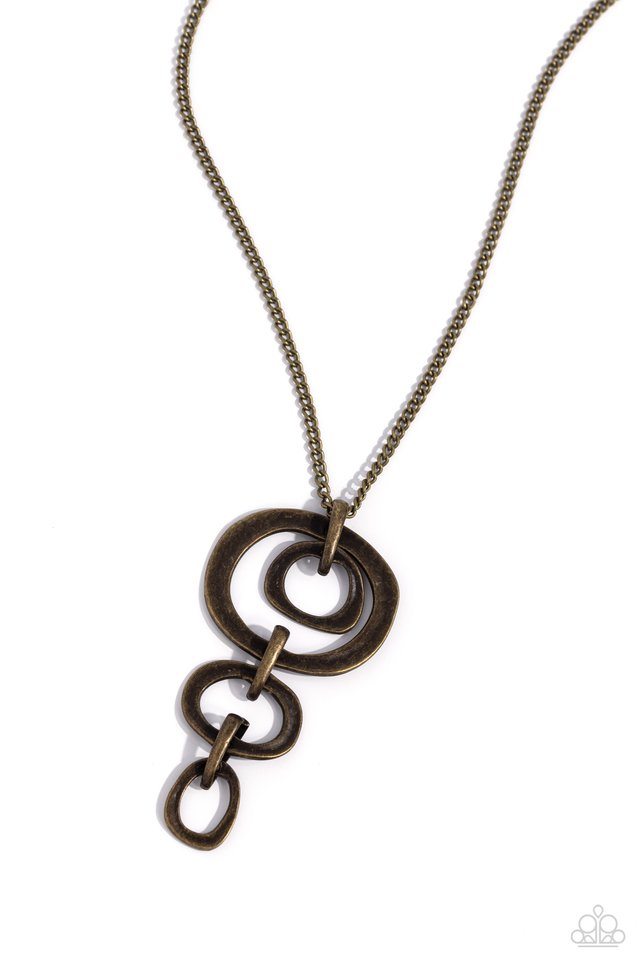 Tranquil Trickle - Brass - Paparazzi Necklace Image