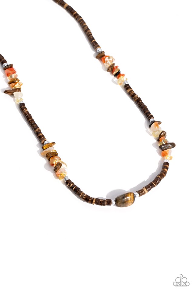 Stony Survivor - Brown - Paparazzi Necklace Image