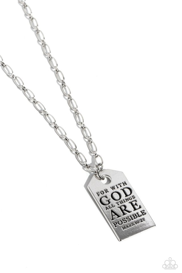 Possible Pendant - Silver - Paparazzi Necklace Image