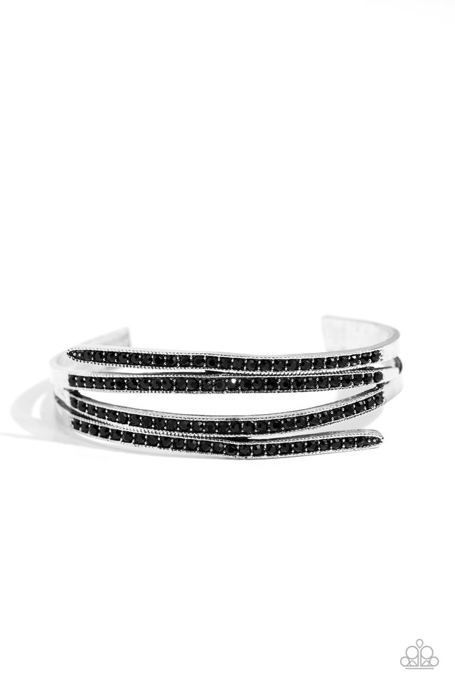 CURVED Lines - Black - Paparazzi Bracelet Image