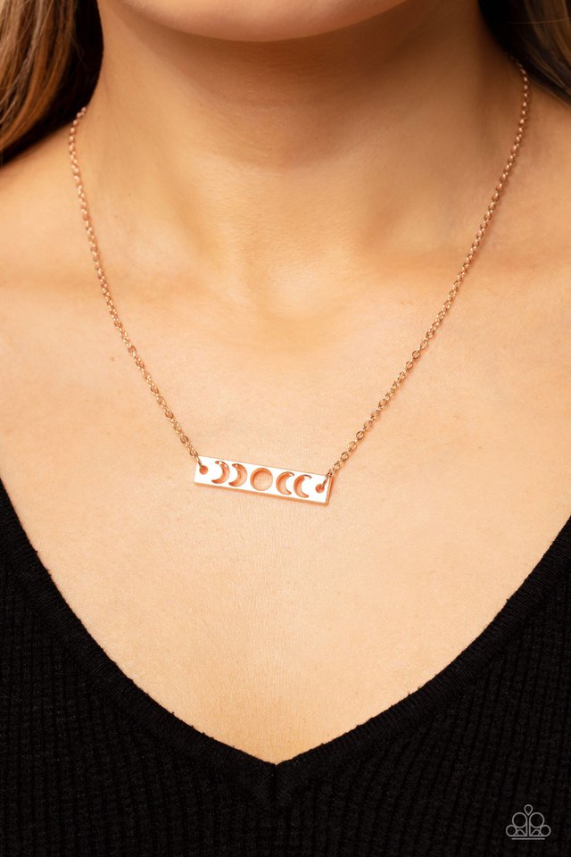 LUNAR or Later - Rose Gold - Paparazzi Necklace Image