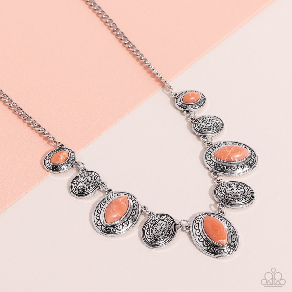 Textured Trailblazer - Orange - Paparazzi Necklace Image