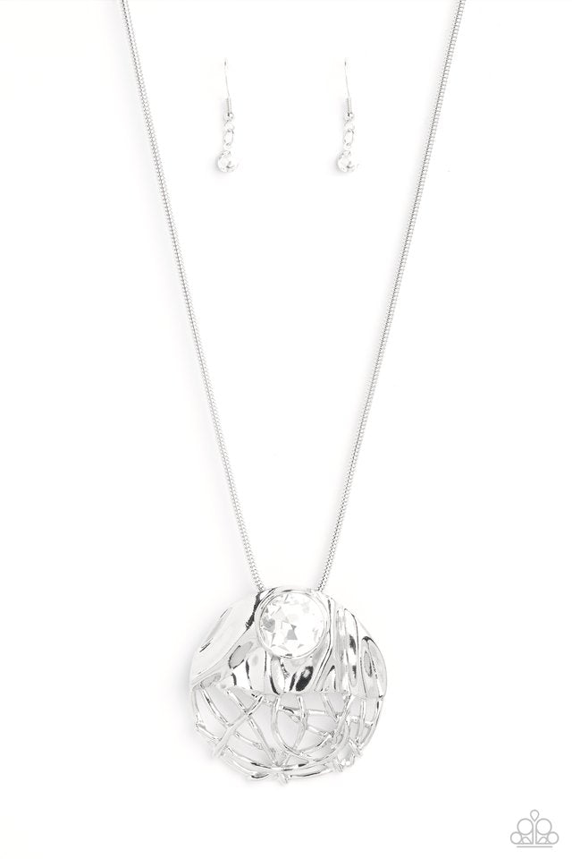 Lush Lattice - White - Paparazzi Necklace Image