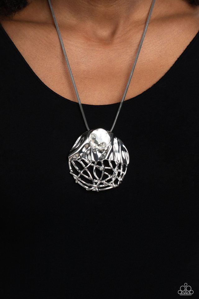 Lush Lattice - White - Paparazzi Necklace Image