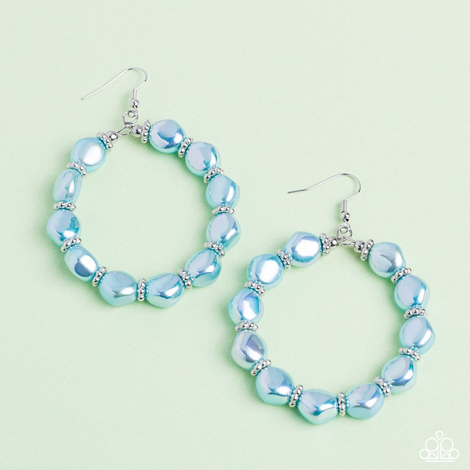 The PEARL Next Door - Blue - Paparazzi Earring Image