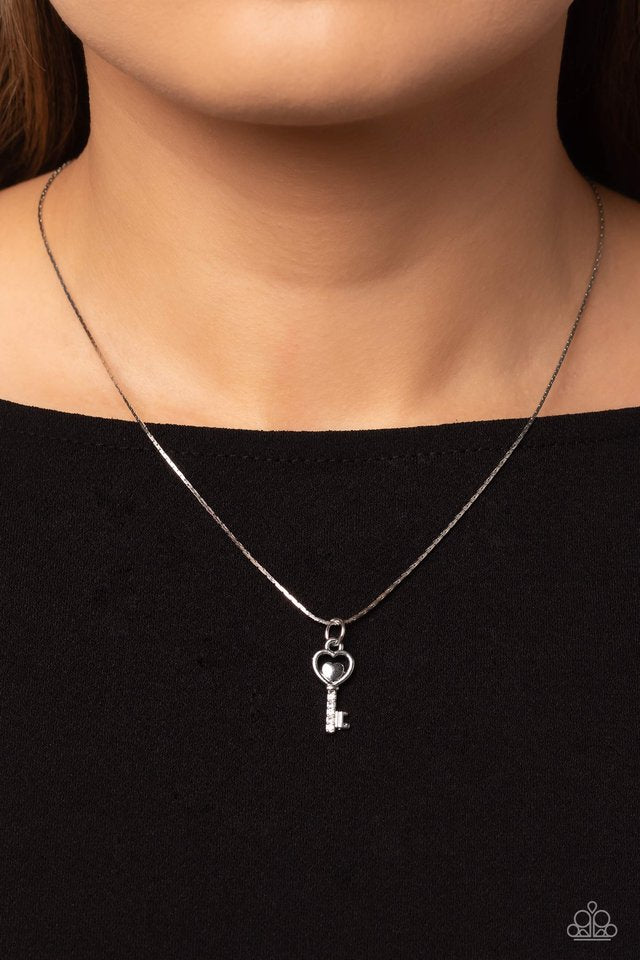 LOVE-Locked - White - Paparazzi Necklace Image