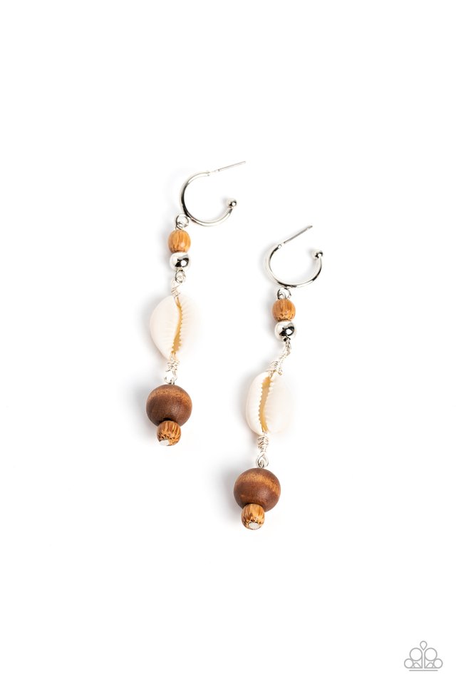 Coastal Cowabunga - Brown - Paparazzi Earring Image
