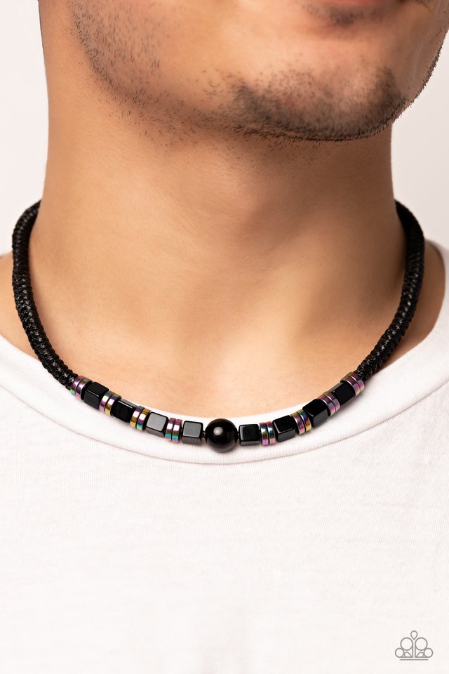 Oil Spill Orbit - Black - Paparazzi Necklace Image