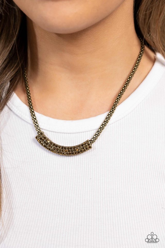 Swing Dance Dream - Brass - Paparazzi Necklace Image