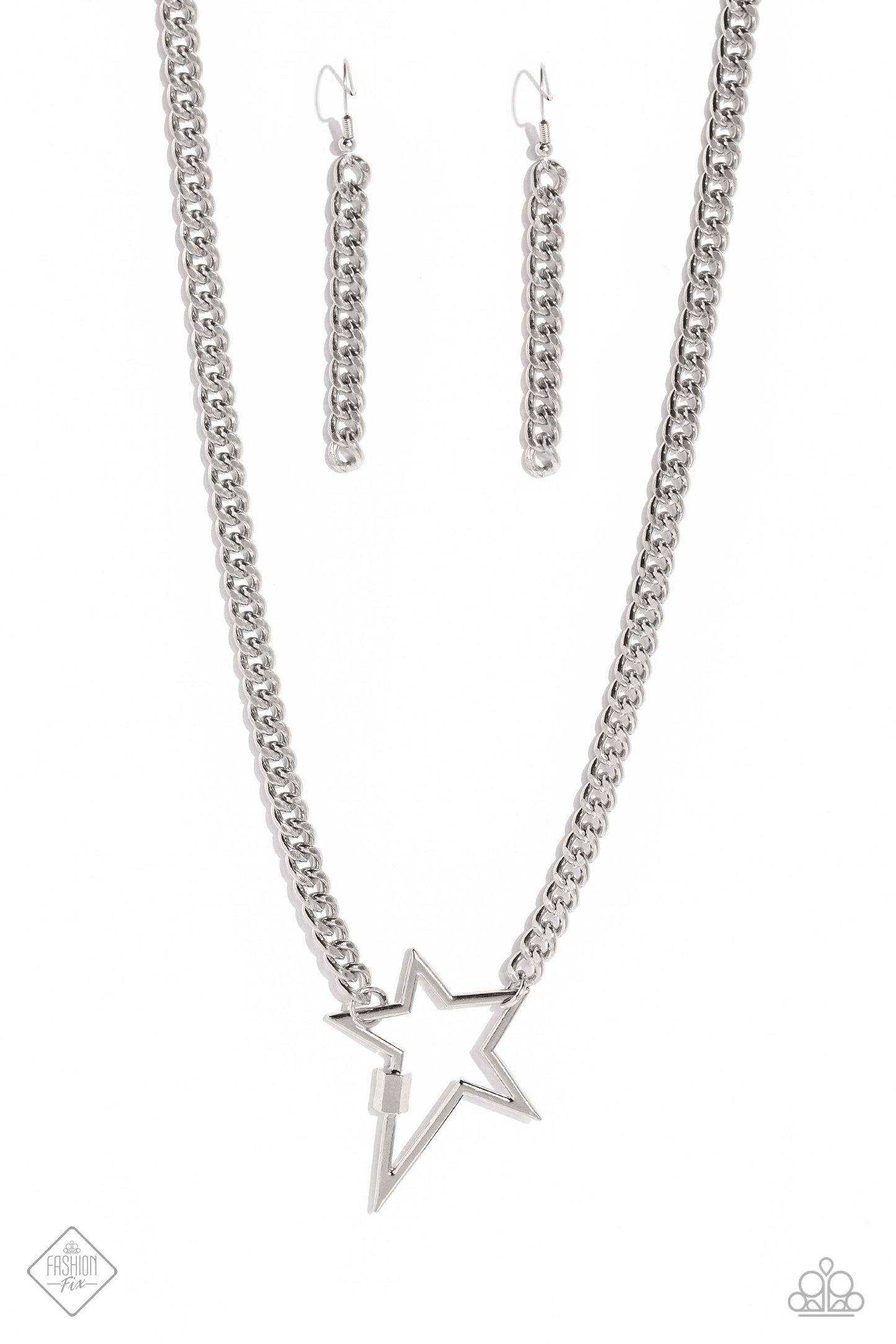 Paparazzi Necklace ~ Playful Popstar - Silver