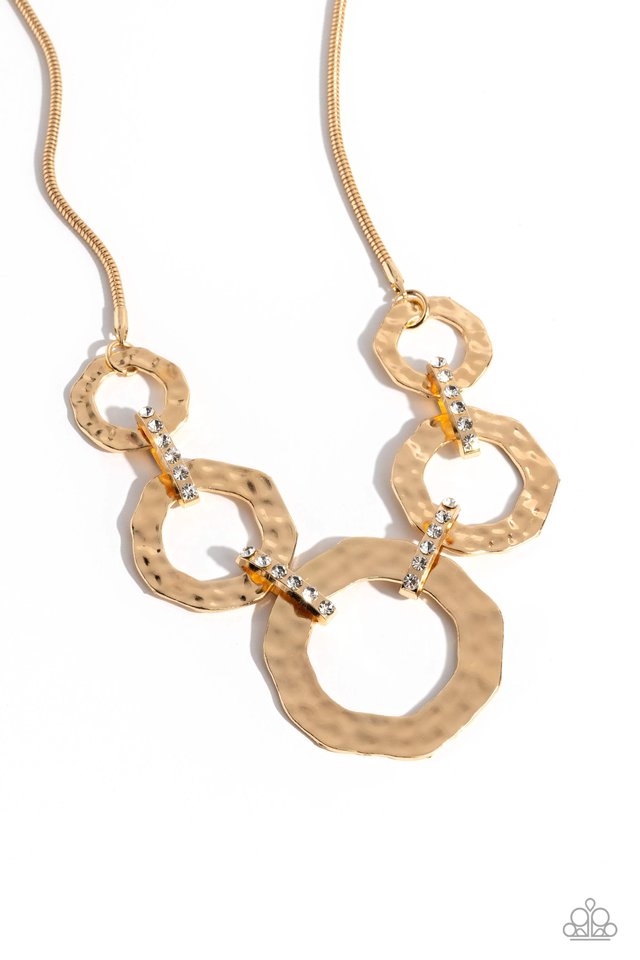 Rounded Redux - Gold - Paparazzi Necklace Image