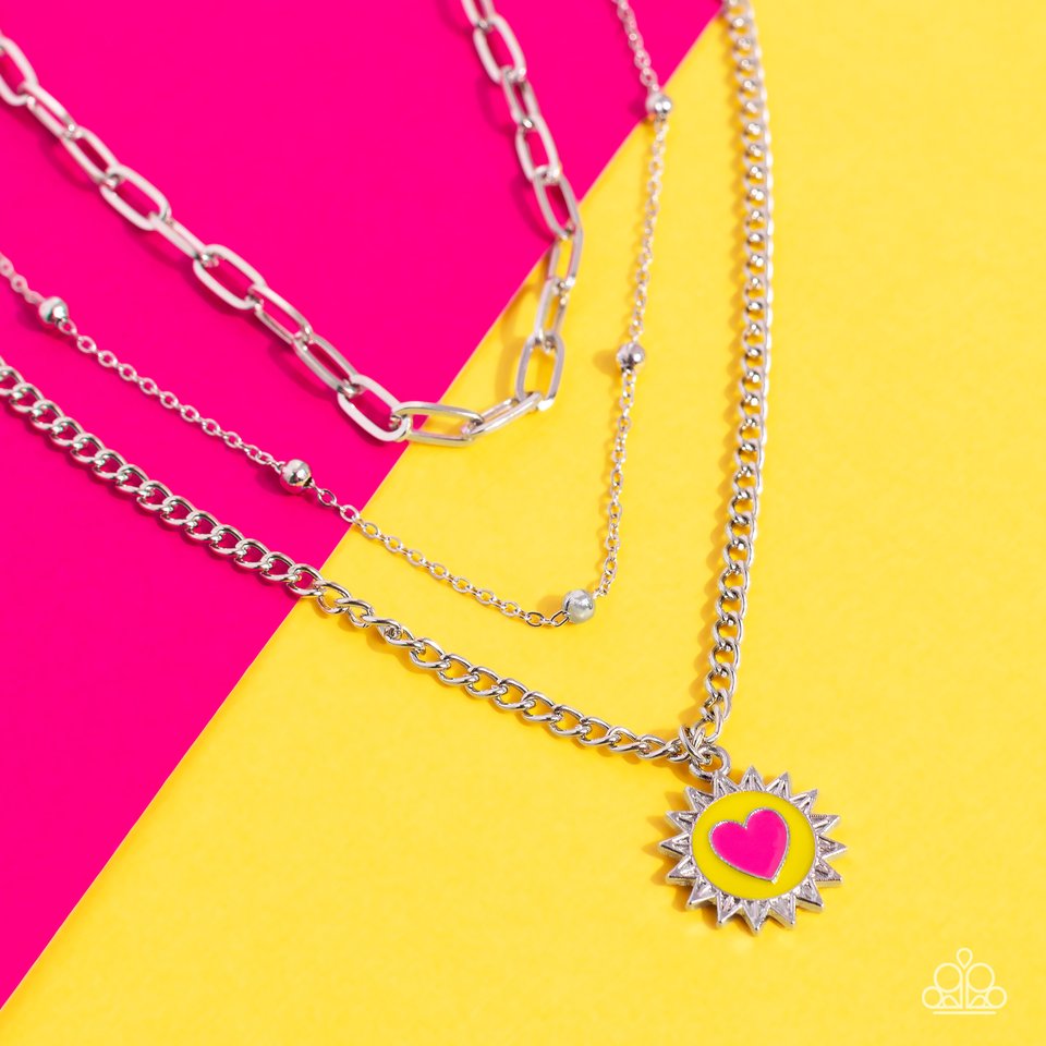 Burning Love - Yellow - Paparazzi Necklace Image
