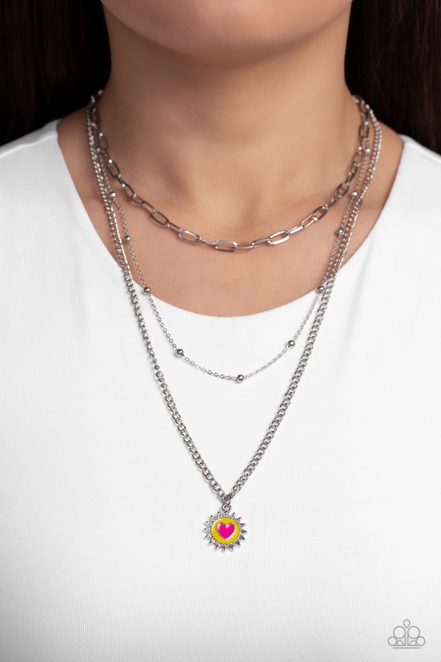 Burning Love - Yellow - Paparazzi Necklace Image