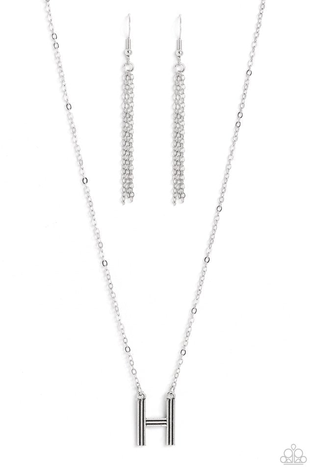 Leave Your Initials - Silver - H - Paparazzi Necklace Image