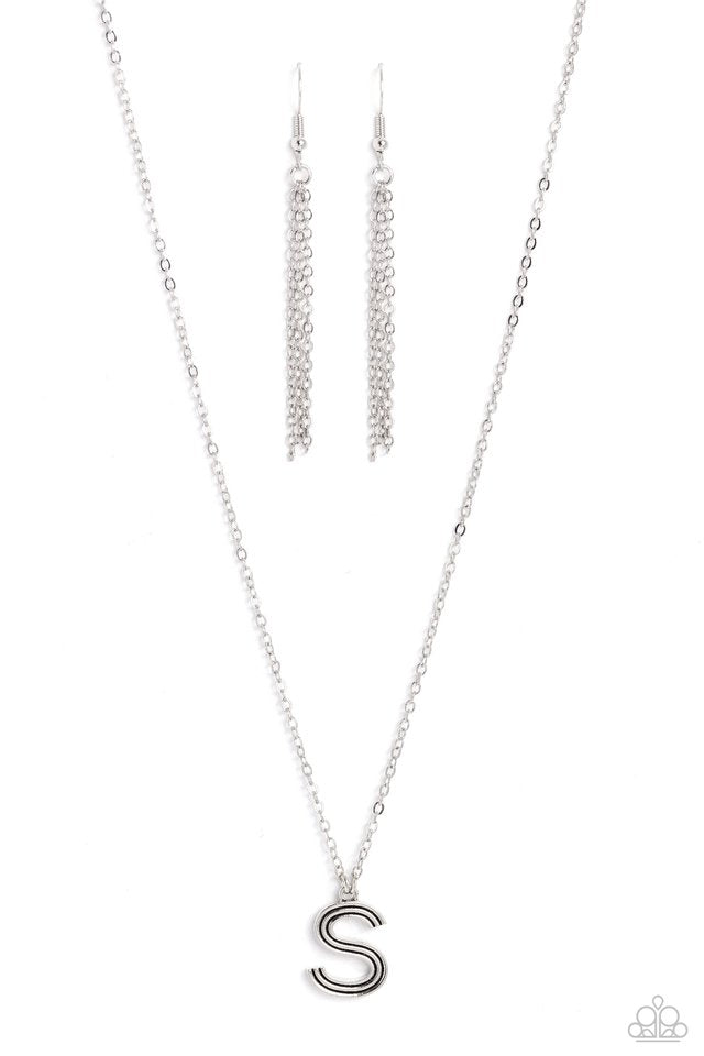 Leave Your Initials - Silver - S - Paparazzi Necklace Image
