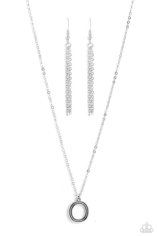 Leave Your Initials - Silver - O - Paparazzi Necklace Image