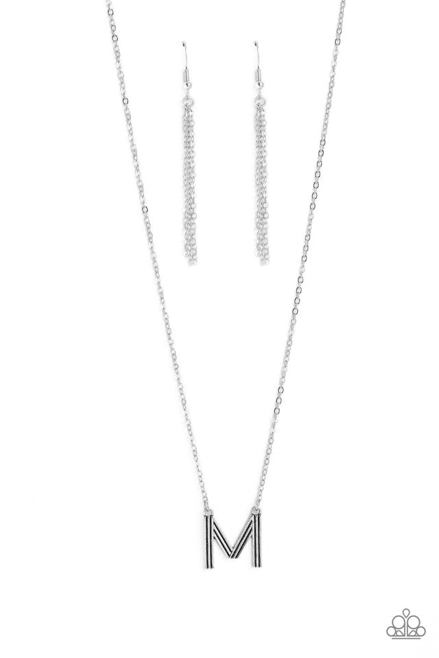 Leave Your Initials - Silver - M - Paparazzi Necklace Image