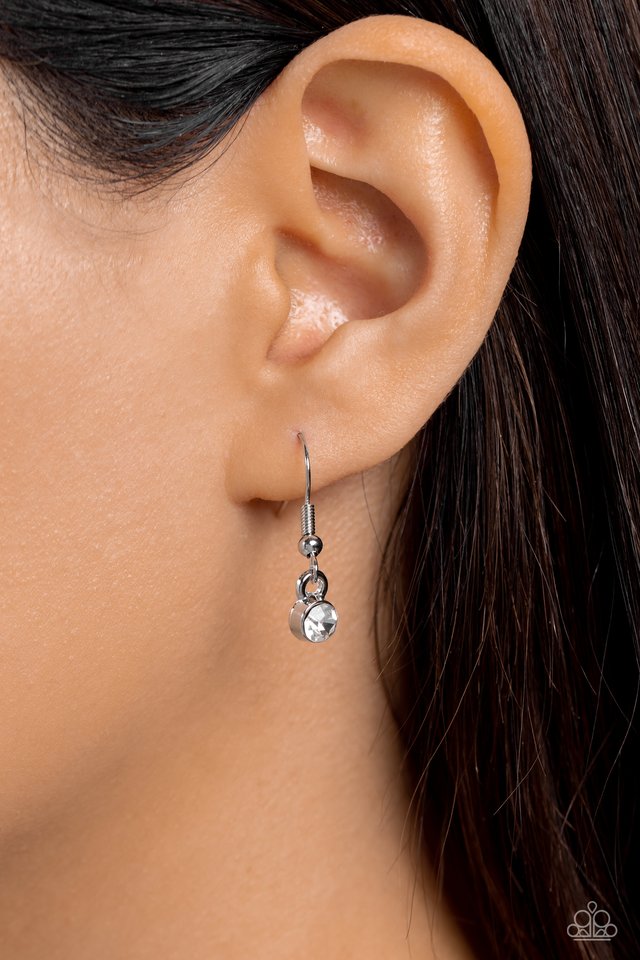 INITIALLY Yours - U - White - Paparazzi Necklace Image