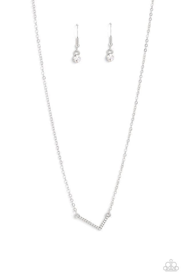 INITIALLY Yours - L - White - Paparazzi Necklace Image