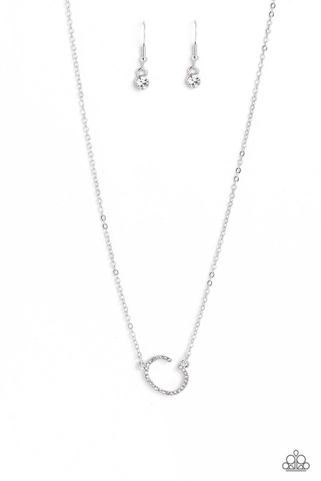 INITIALLY Yours - C - White - Paparazzi Necklace Image