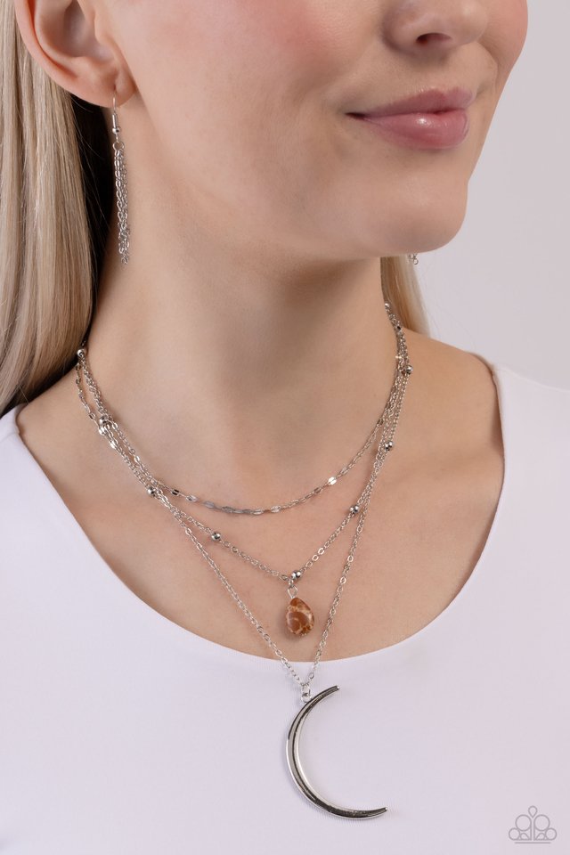 Lunar Landslide - Brown - Paparazzi Necklace Image